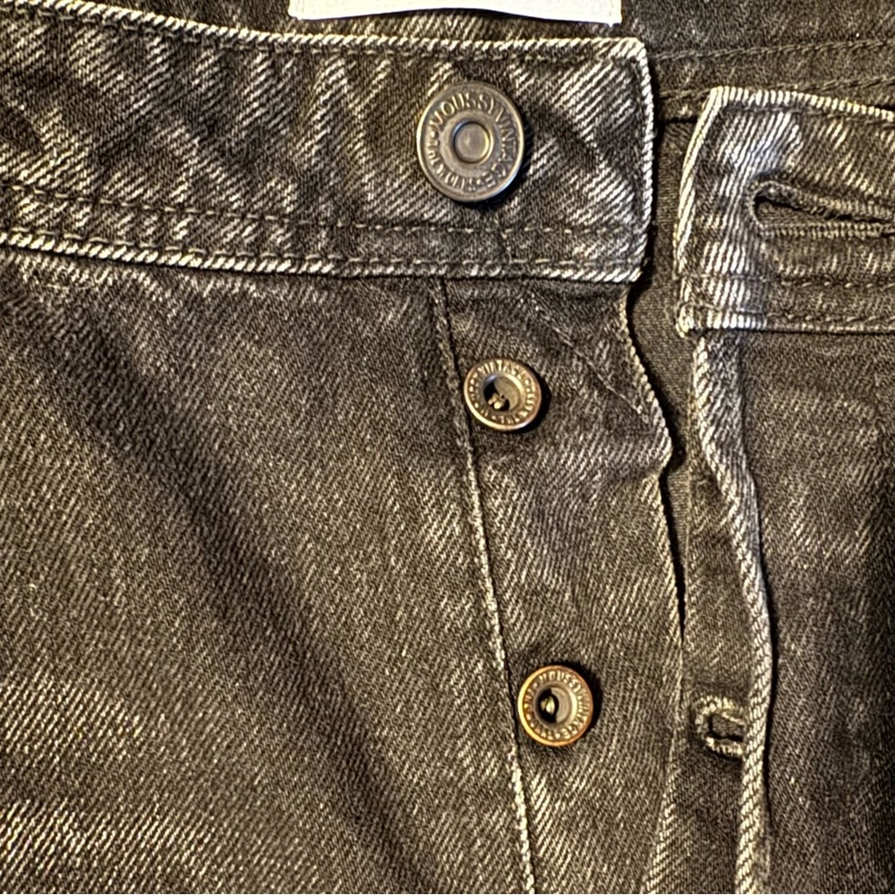 Moussy Elba wide cropped black denim size 28 - Picture 8 of 11